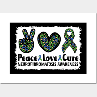 Peace Love Cure Neurofibromatosis Awareness Posters and Art